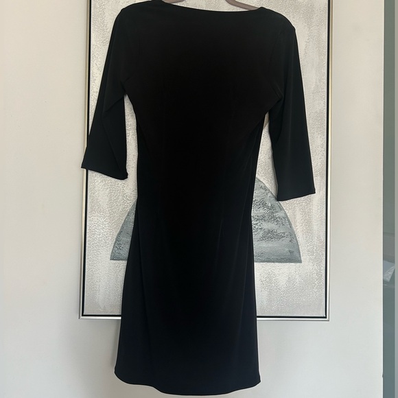 3/4 Sleeve Black Dress - Picture 3 of 4